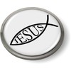 Jesus Fish 3D Domed Emblem Badge Car Sticker Chrome Round