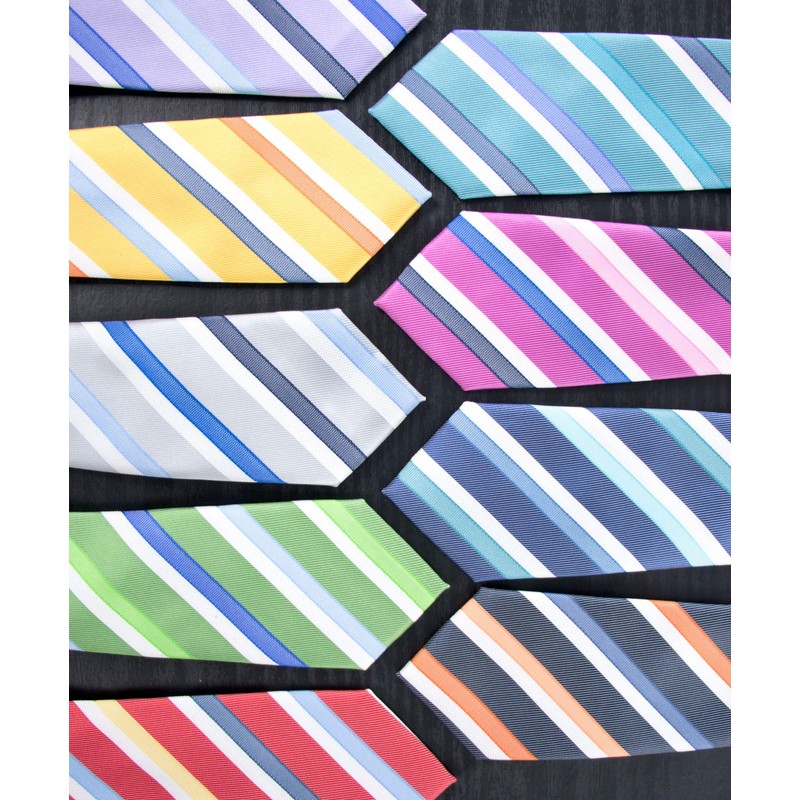 Spring Notion Boy's Striped Woven Zipper Tie Lilac X-Large