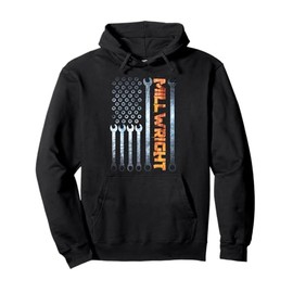 Millwright Tools Patriotic American Flag Millwrights Pullover Hoodie