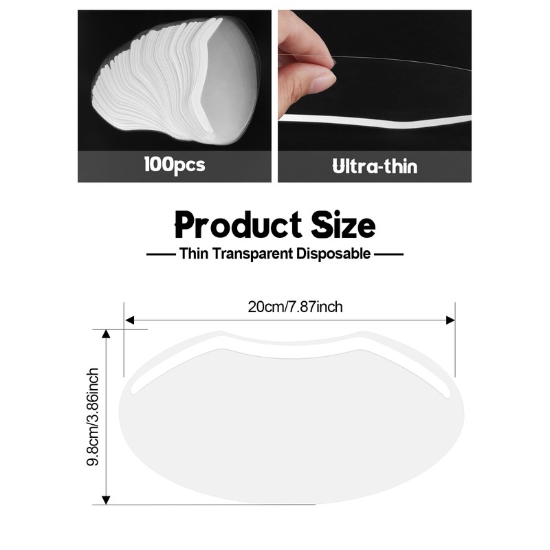 EBANKU 100 Pcs Shower Visor Face Eye Shield, Clear Shield