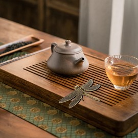 BESTOYARD Home Decor Dragonfly Figurines Copper Animal Statues Chinese Statue Antique Tea Pet Vintage Dragonfly Sculpture Decor Micro Landscape Ornament Office Desk Decor