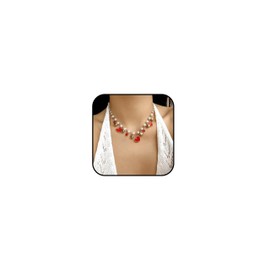 Charm Necklace for Women Strawberry Jewelry Cherry Necklace for Women Pearl Choker Cute Jewelry Gift for Her