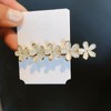 2Pcs Golden Flower Opal Hair Clips Gold Sparkly Wedding Barrettes