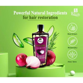 Ribon's Natural Hair Care Set – Floral Scent Hair Treatment & Onion Shampoo – Anti-Hair Fall, Strengthening & Nourishing – 250ml Each