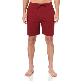 BOSS Waffle Contrast Logo Lounge Shorts, crimson red, L