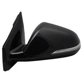 TRQ Left Mirror without Memory with Housing Turn Signal without Spotter Mirror with Black Cover Drivers Side Compatible with 2015-2017 Hyundai Sonata HY1320228