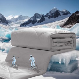 ZonLi Cooling Blanket for Hot Sleepers, 60"x80" Twin Size Lightweight Cool Touch Breathable Summer Blanket for Night Sweats, All-Season Cold Blankets, Mist Gray