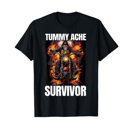 Tummy Ache Survivor Edgy Skeleton T-Shirt