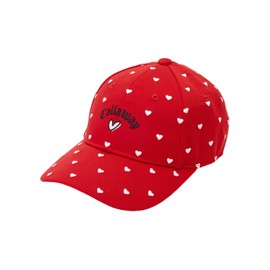 Callaway C24191202 Women's Cap (Heart Pattern, Adjustable Sizing), Golf Hat, 1100_Red
