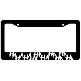 TheStickySide Haha License Plate Frame -  Joker Funny Hahaha Why so Serious Cover  White