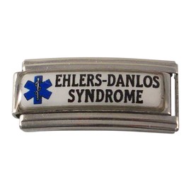 Gadow Jewelry Ehlers Danlos Medical Alert ID Italian Charm for Bracelet Men or Women Awareness Stainless Steel