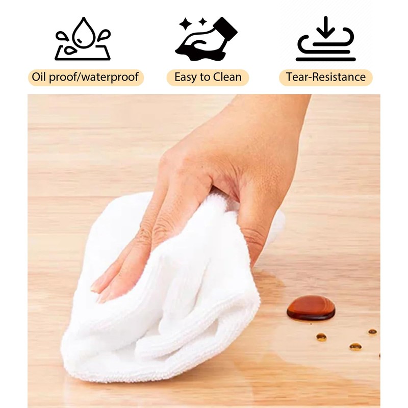 Clear Round Fitted Tablecloth,Table Cover Protector Waterproof Oil-Proof Tablecloth Home