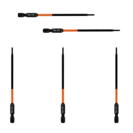 Leliafleury 5Pcs Magnetic Allen Key Drill Bit H2 Impact Hex Head Screwdriver Bit 1/4 Inch Hex Shank, 100mm Length