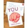 Funny Humorous 'David Shrigley You are Irrelevant' Novelty Postcard