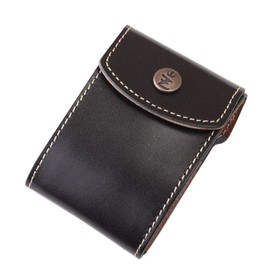 ZARIO-GRANDEE ZAG-0042 Coin Purse, Genuine Leather, Tochigi Leather, Can Store Bills and Cards, Smart Coin Case, Mini Wallet, Made in Japan, Black x Mocha