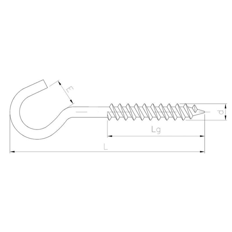 80mm Hooks Screw in Heavy Duty Steel Ceiling Cup Hook