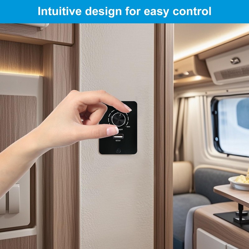 Aroidful DC 12V/24V RV Single Dimmer Light Switch, 5A PWM