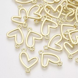 Unbranded 200pcs Alloy Links Connectors Pendants Heart Shaped Gold for DIY Charm Necklaces