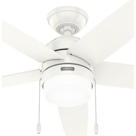 Hunter Fan 52 inch Casual Fresh White Indoor Ceiling Fan with LED Light Kit and Pull Chain (Renewed)