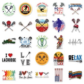 50 Packs Lacrosse Stickers Water Bottles Laptop Phone Motorcycle Computer Guitar Skateboard Hydroflasks Lacrosse Vinyl Sticker Waterproof Aesthetic Trendy Decals for Teens Girls Adults