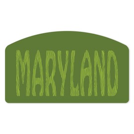 Die Cut Sticker Maryland, Outdoor Typography, Woodgrain Type Vinyl Sticker 1 to 3 inches (Waterproof Decal for Cars, Water Bottles, Laptops, Coolers), Small