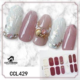 COLORBIRD Nail Seal, Autumn and Winter A, Just Stick Manicure, Cute, Flowers, Sheer, Foil, Pearl Parts (CCL429, CCL430, CCL431, CCL432)