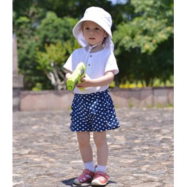 LACOFIA Baby Cotton Summer Hat Toddler Boys Girls Sun Hat Kids UPF 50+ Neck Protection Flap Cap with Adjustable Chin Straps White 2-5 Years/M