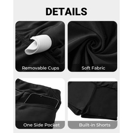 Aqua Eve Tankini with Skirt Tummy Control Tankini Swimsuits for Women 2 Piece Bathing Suit 2025 Swimwear with Pocket Black XL