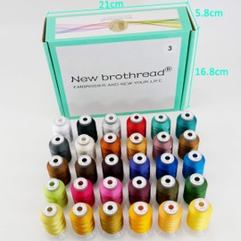 New brothread 30 Colors Polyester Embroidery Machine Thread Kit 500M (550Y) Each Spool - Colors Compatible with Janome and Robison-Anton Colors - Assortment 3