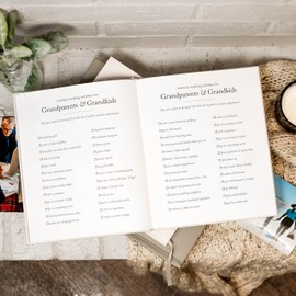 Grandparent Memory Book - Linen Hardcover Grandparents Journal w/Gold Embossed, Occasions Space - Thoughtful Gifts for Grandparents, Cream, 72 Pages