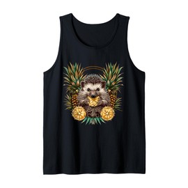 Pineapple Hedgehog Drawing Pineapple Lover Wildlife Nature Tank Top