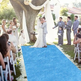 ROMANKAS Aisle Runners for Weddings Light Blue Velvet Aisle Runner with Carpet Tape 2x15 FT Wedding Runner Aisle Indoor Outdoor Carpet Runner Aisle Decorations for Wedding Ceremony Birtyday Carpet Rug