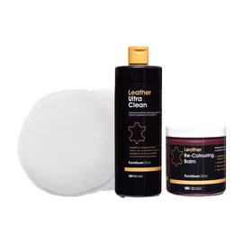 Furniture Clinic Easy Leather Restoration Kit (Pine Green) | Includes Recolouring Balm, Ultra Clean, Sponge and Cloth for Furniture, Car Seats, Shoes and Bags