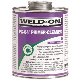 Weld-On 10874 PC-64 PVC/CPVC Primer-Conditioner - Low-VOC, Purple, 1/2 Pint (8 fl oz)