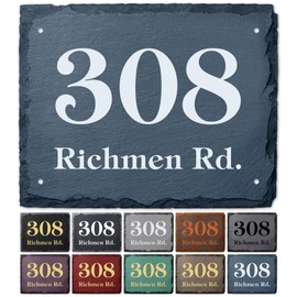 House Address Sign, House Number Plaque, 9.5x12, Thick Rust-Free, Fade Resistant AlumaBond, 3 Color Option, 20 Font Style, Hole Options, USA Made by My Sign Center (Slate - Vermont Blue)