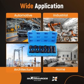 maXpeedingrods 10Pcs 1/2 Inch Drive Torx Impact Socket Set, Impact Torx Bit Star Socket Sets, T30 T40 T45 T50 T55 T60 T70 T80 T90 T100, 3-Inch Extra Long Socket Bits Set with Case