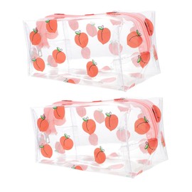Baluue 2pcs Clear Makeup Bag Portable Travel Toiletry Organizer for Cosmetics Zipper Pouch for Purse Camping Supply and Travel Accessories