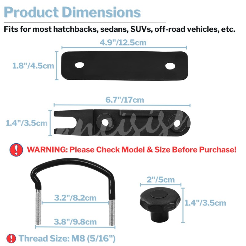 4 Pcs Roof Box U-Bolt Clamps, Upgraded Rooftop Cargo Carrier