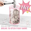 hizgo Clear Pink Piggy Bank for Adults and Kids, Unopenable