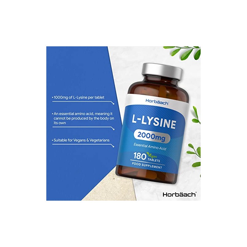L-Lysine 2000mg | 180 Tablets | Cold Sore Treatment, Essential