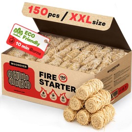 150 pcs Large Fire Starters for Fireplace, Natural Fire Starter for Campfires, for Wood Stove, BBQ, Grill, Pizza Oven, Outdoor Fire Pit, Chimney Charcoal Starter