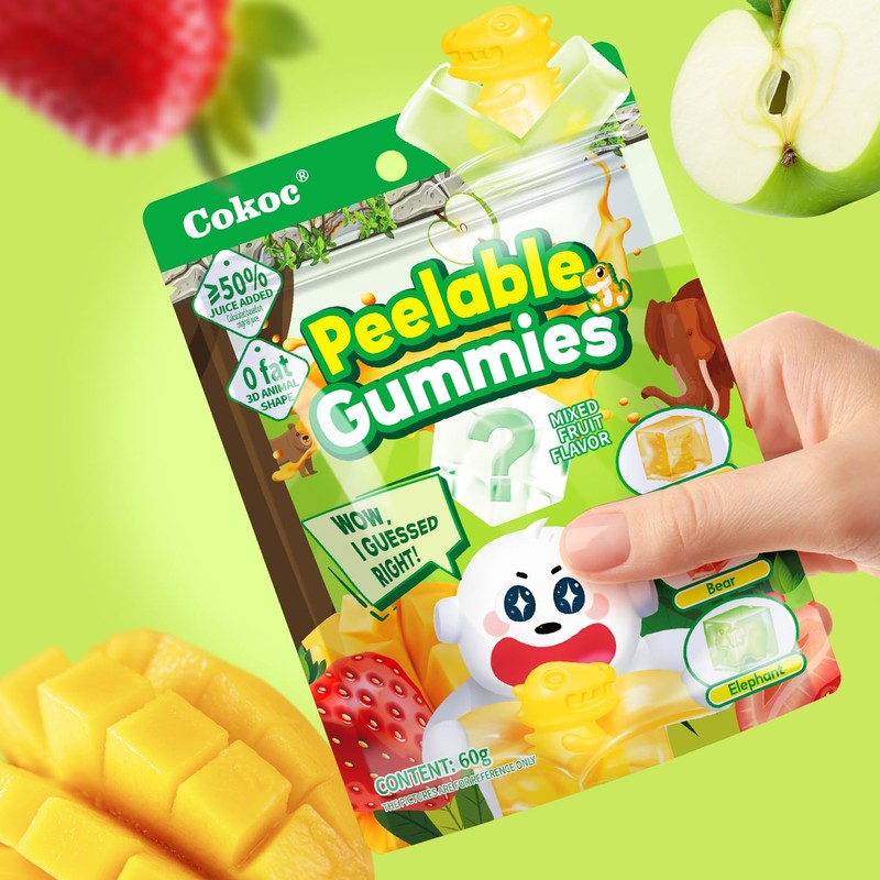 COKOC Peelable Gummy Mystery Cube– 3D Peeling Gummies Candy Individual