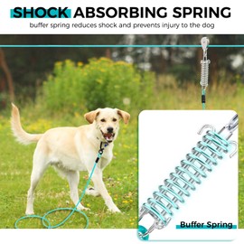 Snagle Paw Dog Runner for Yard,Heavy Duty Trolley System for Large Dogs,Dog Tie Out Run Cable,Zip line 100ft with 10ft Pulley Runner Line for Dogs Up to 250lbs for Yard or Camping