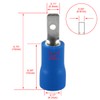Baomain 0.11" Blue Male Insulated Spade Wire Connector Electrical Crimp