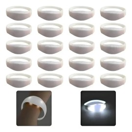 15pcs Pulseras Para Fiestas Pulseras Luminosas Audioritmicas Blanco