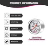 GOATACURA 0-1500psi Glycerin Filled Fuel Pressure Gauge, 1-1/2" Dial Size,