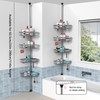 KEGII 4-Tier Corner Shower Caddy Tension Pole - Adjustable Shower