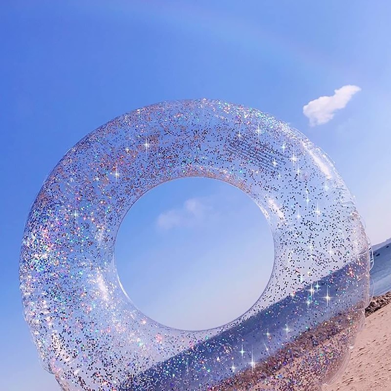 Float, For Kids, Adults, O-Shaped, Glitter, Cute, Thick, For Water