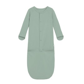 BambooBud Baby Nightgowns Sleeper Gown Newborn Long Sleeve Pajama Gowns Unisex Viscose from Bamboo Sleepwear, Jasmine Green, 0-3Months