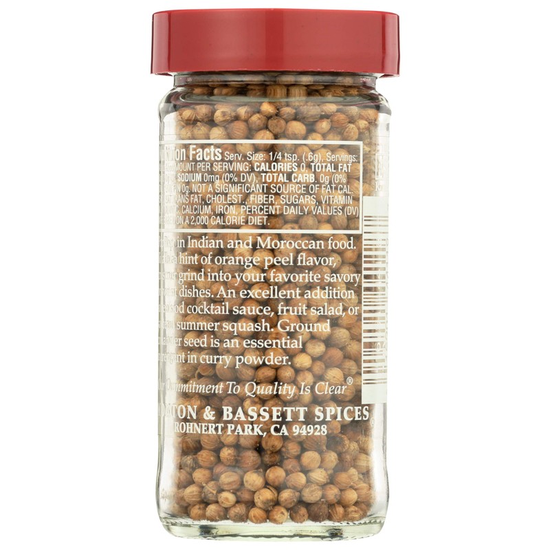 Morton & Basset Spices, Coriander Seed, 1.2 Ounce